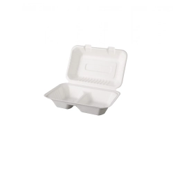Bagasse ételdoboz 2 részes 22*15cm (50db/csomag) komposztálható