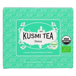 Kusmi Detox szálas mate- és zöldtea citromfű ízesítéssel 20 filter 40g