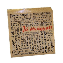 Papírtasak "jó étvágyat" pita, hamburger, szendvics, burgonya 175x170mm (200db/csomag)