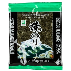Jhfoods szárított pörkölt alga/nori (10 lap) 25g