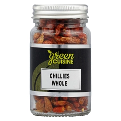 Green Cuisine egész chili paprika üvegben 25g