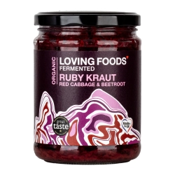 Loving Foods savanyított vöröskáposzta céklával, sárgarépával, hagymával és fűszerekkel 475g