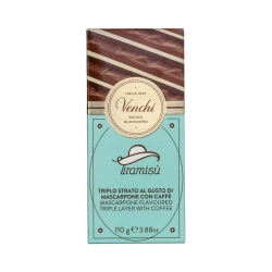 Venchi tiramisu mascarpone és kávé ízesítésű háromrétegű étcsokoládé 110g