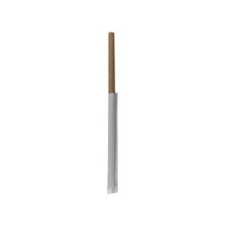 Papír szívószál 230×8 mm kraft (100 db/cs) egyesével csomagolt