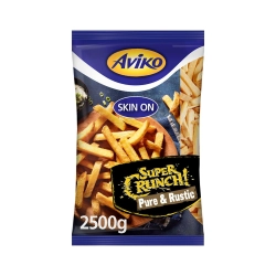 Aviko Super Crunch Pure&Rustic házias hasábburgonya ropogós bevonattal gyorsfagyasztott 2500g