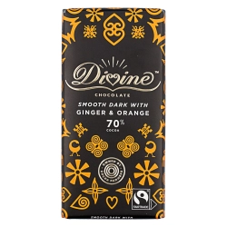 Divine étcsokoládé gyömbérrel és narancsal 70% 90g