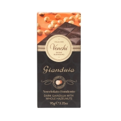 Venchi étcsokoládé tábla piemonte karamelizált mogoró darabokkal 95g