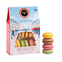 Maxim's Macaron csokoládés, vaníliás, pisztáciás, karamellás 120g