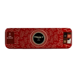 Maxim's Red Pencil Tin piros fém ceruzában tejcsokoládés bonbon válogatás 39g