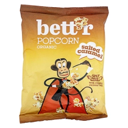 Bett'r Organic gluténmentes sós karamellás pattogatott kukorica 60g