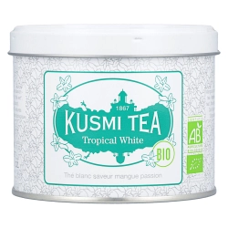Kusmi Tropical White szálas fehér tea tropical ízesítéssel 90g