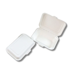 Bagasse menübox egyterű 18*14*7cm HP2 (150db/csomag) komposztálható