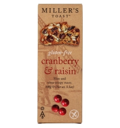 Millers áfonyás-mazsolás gluténmentes toast 100g