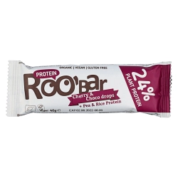 Roobar vegán magas fehérjetartalmú szelet cseresznyével és csokoládé darabokkal 40g