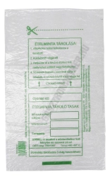 Műanyag ételminta tasak 20x36cm 100db/csomag 25µ