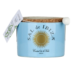 Sal de Ibiza "Mar Blau" virágsó kerámia edényben 140g
