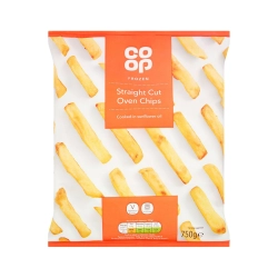 Co-op egyenesen vágott sütőben sült fagyasztott hasábburgonya 750g