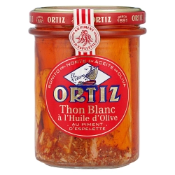 Ortiz fehér tonhal olívaolajban esplette paprikával 220g