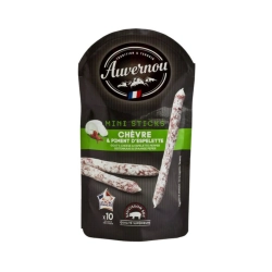 Sauvernou kecskesajtos, espelette paprikás kolbászrudacskák 100g