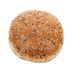 4,5” Szezámmal és lenmaggal szórt hamburger zsemle (30db/karton) 81g/db