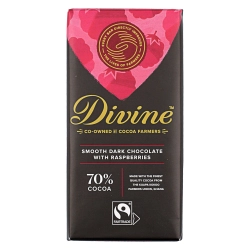 Divine étcsokoládé málnával 70% 90g