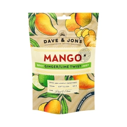 Dave & Jon's Mango Ginger-Lime twist szárított mangó gyömbérrel és lime-mal 100g