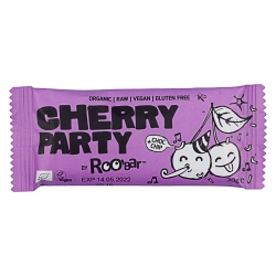 Roobar Cherry Party vegán gyümölcsös szelet cseresznyével és csokoládédarabokkal 30g