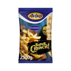 Aviko Super Crunch Steakhouse hasábburgonya ropogós bevonattal gyorsfagyasztott 2500g