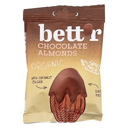 Bett'r Organic mandula csokoládés bevonattal bio 40g