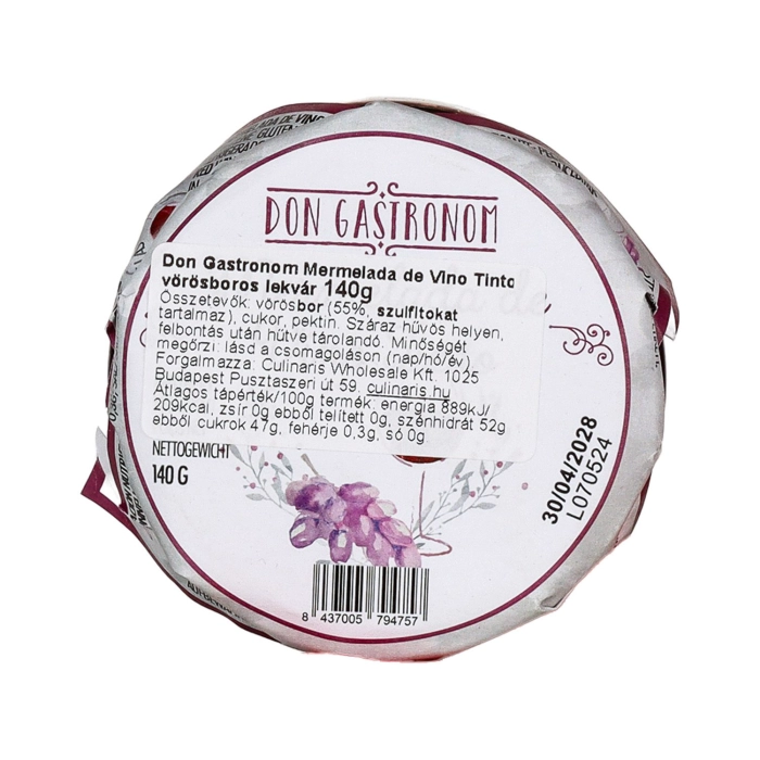 Don Gastronom Mermelada de Vino Tinto vörösboros lekvár 140g