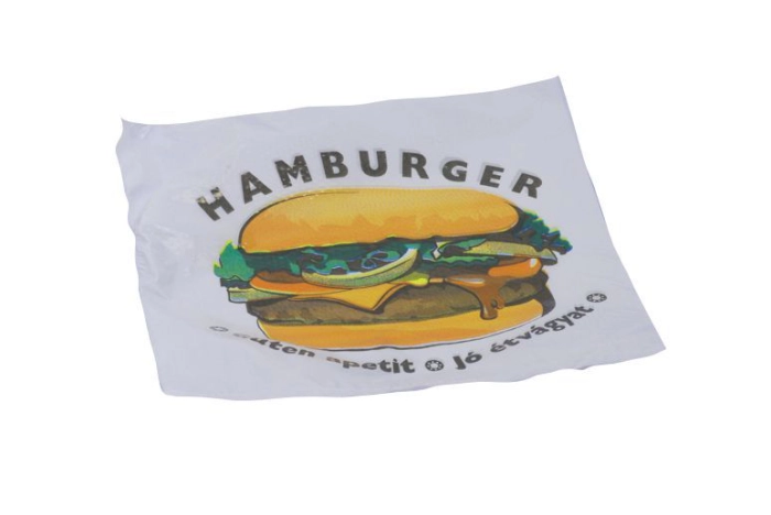 Papírtasak hamburger általános nyomattal 15×15 (2000db/karton)