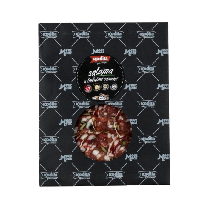 Kodila Gourmet füstölt, szárított, érlelt tökmagos szalámi (szeletelt) 80g