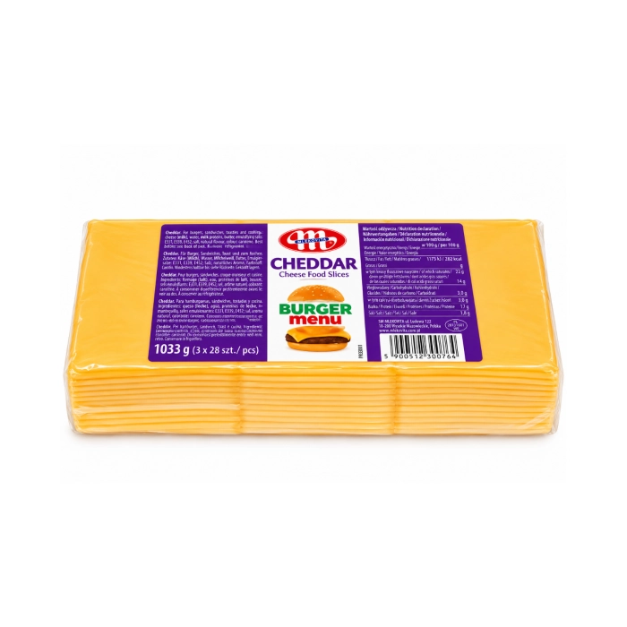 Ömlesztett vörös cheddar sajt szeletelt (84 szelet) 1,033kg