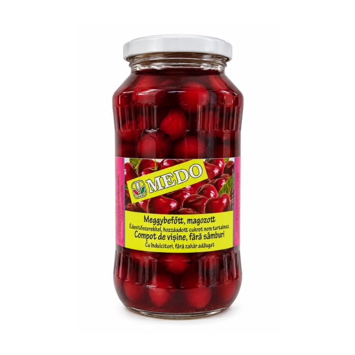Medo magozott meggy befőtt édesítőszerrel 720ml/700g