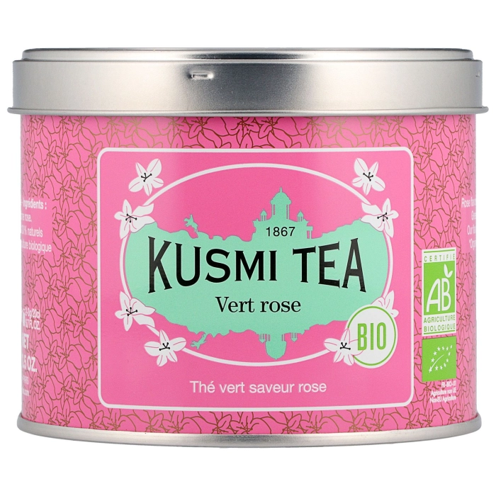 Kusmi Vert Rose szálas zöld tea rózsaolajjal 100g