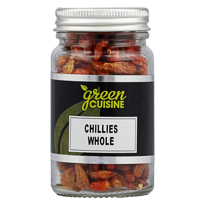Green Cuisine egész chili paprika üvegben 25g