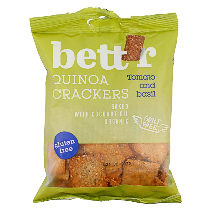 Bett'r Organic quinoa kréker paradicsomos-bazsalikomos 100g