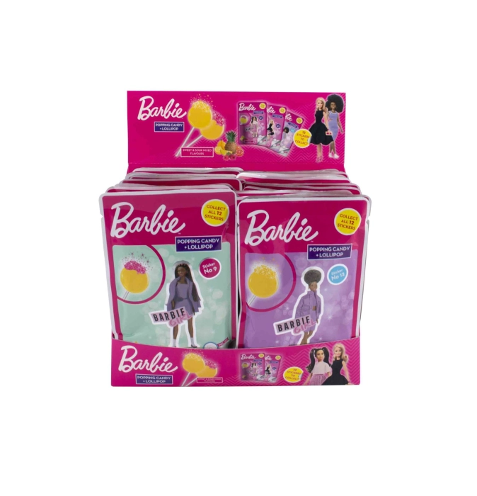 Barbie pattogó cukorka nyalókával 15g/36db