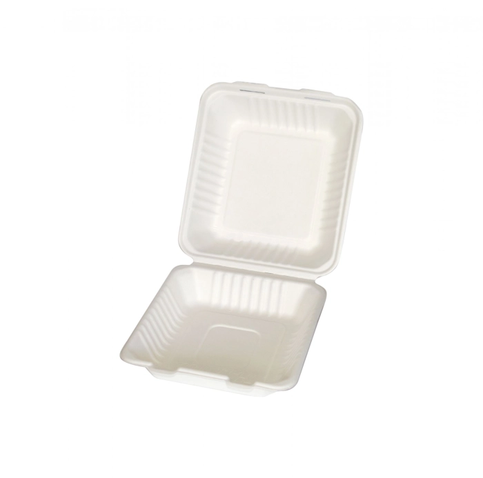Bagasse ételdoboz nagy egyterű 22*20cm (50db/csomag) komposztálható