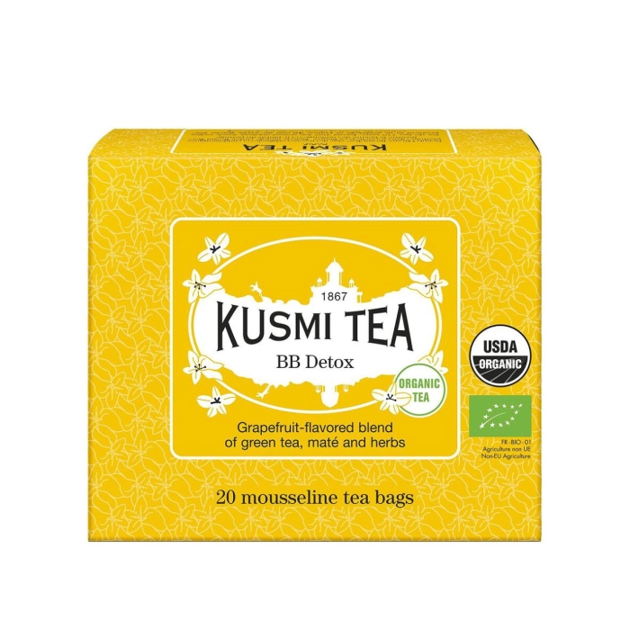Kusmi BB Detox bio wellness zöld tea, mate teakeverék grapefruit ízesítéssel 100db 200g