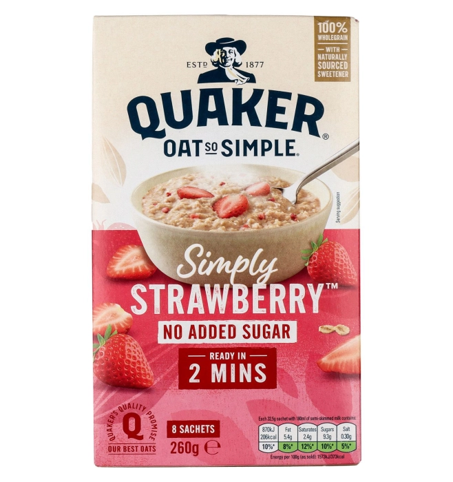 Quaker Oat So Simple instant epres zabkása  édesítőszerrel 260g