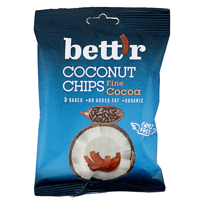 Bett'r Organic kakaós kókusz chips 40g