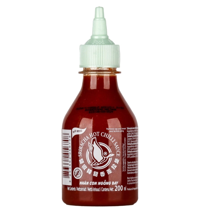 Sriracha csípős chili szósz nátriumglutamát nélkül 200ml
