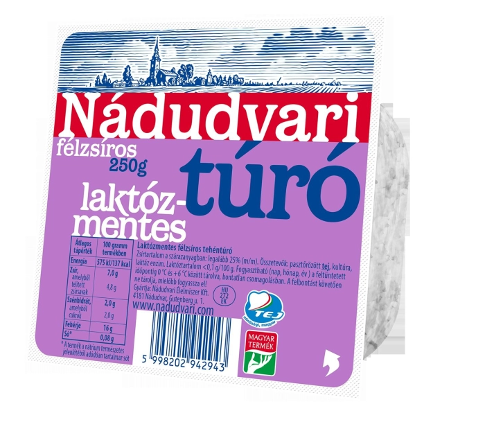Nádudvari félzsíros laktózmentes tehéntúró 250g