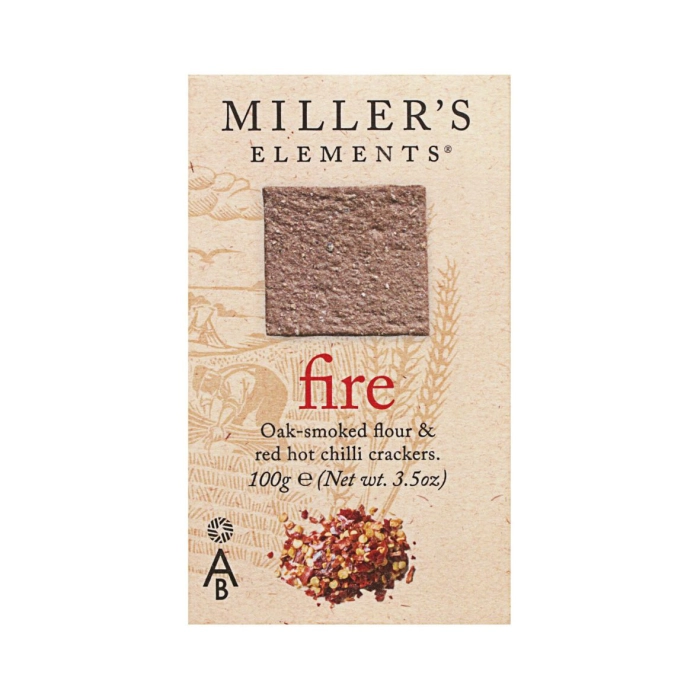 Miller's Elements Fire füstölt lisztből készült kréker chilivel 100g