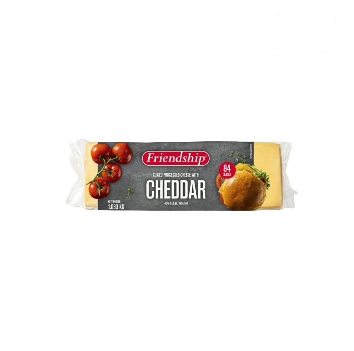 Friendship vörös cheddar sajt szeletelt (84 szelet) 1,033kg