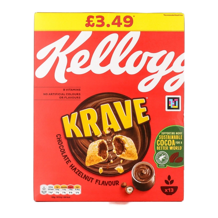 Kellogg's Krave Gabonapárnák csokoládés-mogyorós ízű töltelékkel 410g