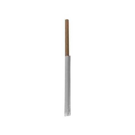 Papír szívószál 230×8 mm kraft (100 db/cs) egyesével csomagolt
