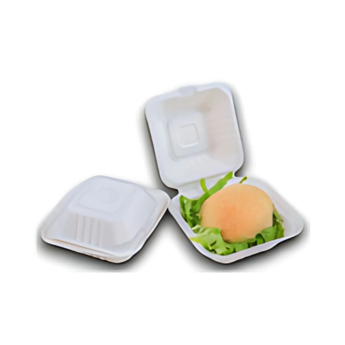 Bagasse hamburger doboz 15*15*7cm (125db/csomag) komposztálható