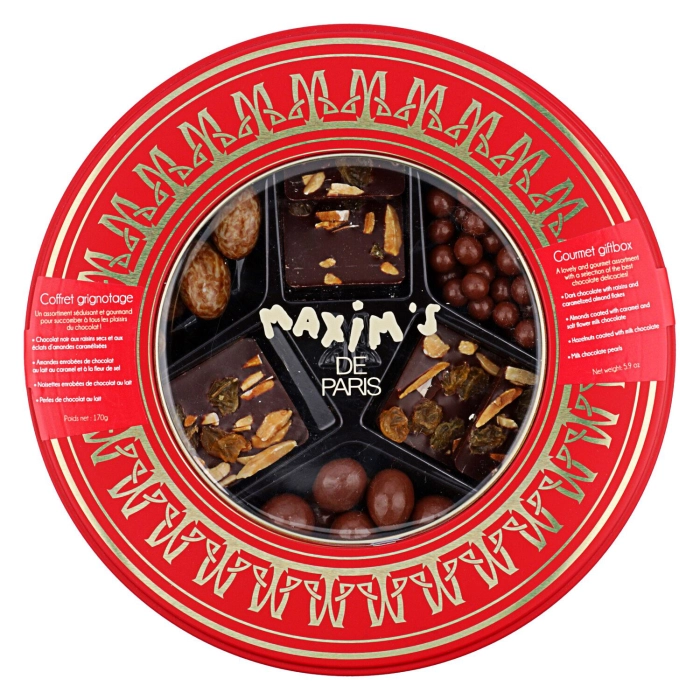 Maxim's Csokoládé és bonbon válogatás ablakos fémdobozban 170g